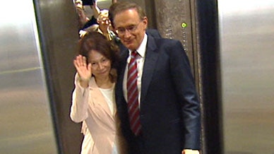 Bob Carr, with wife Helena, says goodbye to his role as the NSW Premier