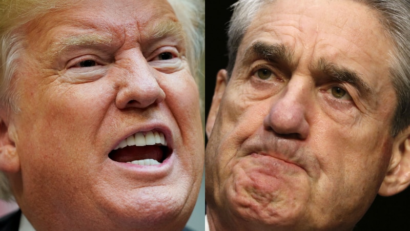 Composite image of Donald Trump and Robert Mueller.