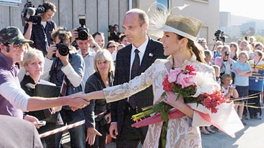 Welcomed home: Thousands of Tasmanians have turned out to greet their home-grown Princess.