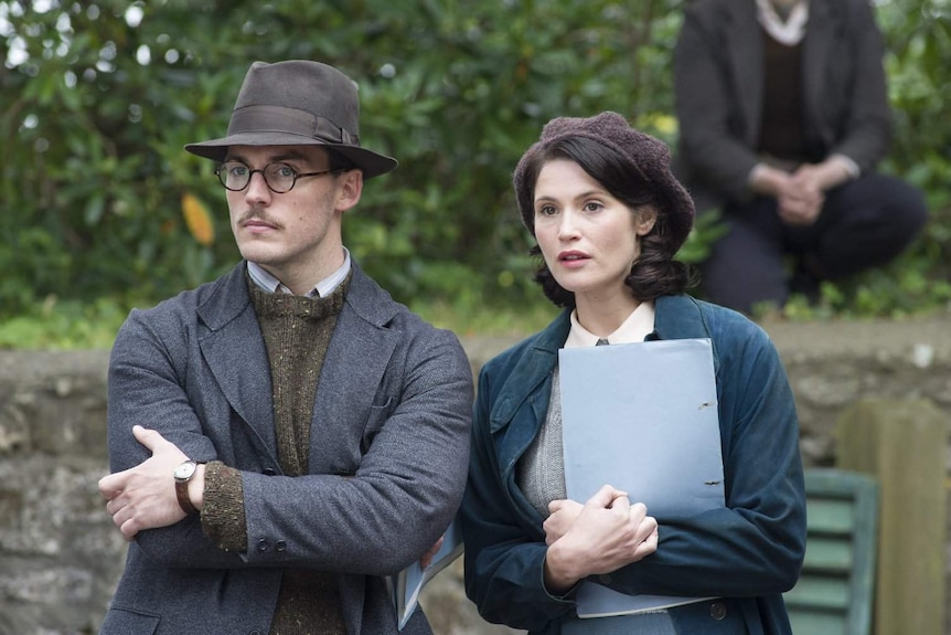 Gemma Arterton plays Catrin Cole, and Sam Claflin plays Tom Buckley in British film Their Finest.