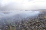 Aerial view of smoke from Hazelwood mine fire