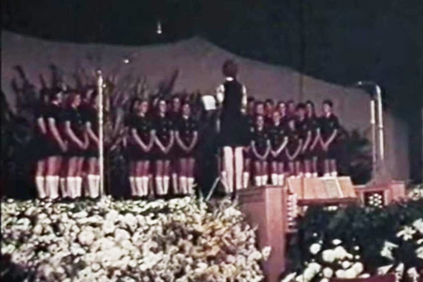 The Rosny Children's Choir performing in Wales in 1971