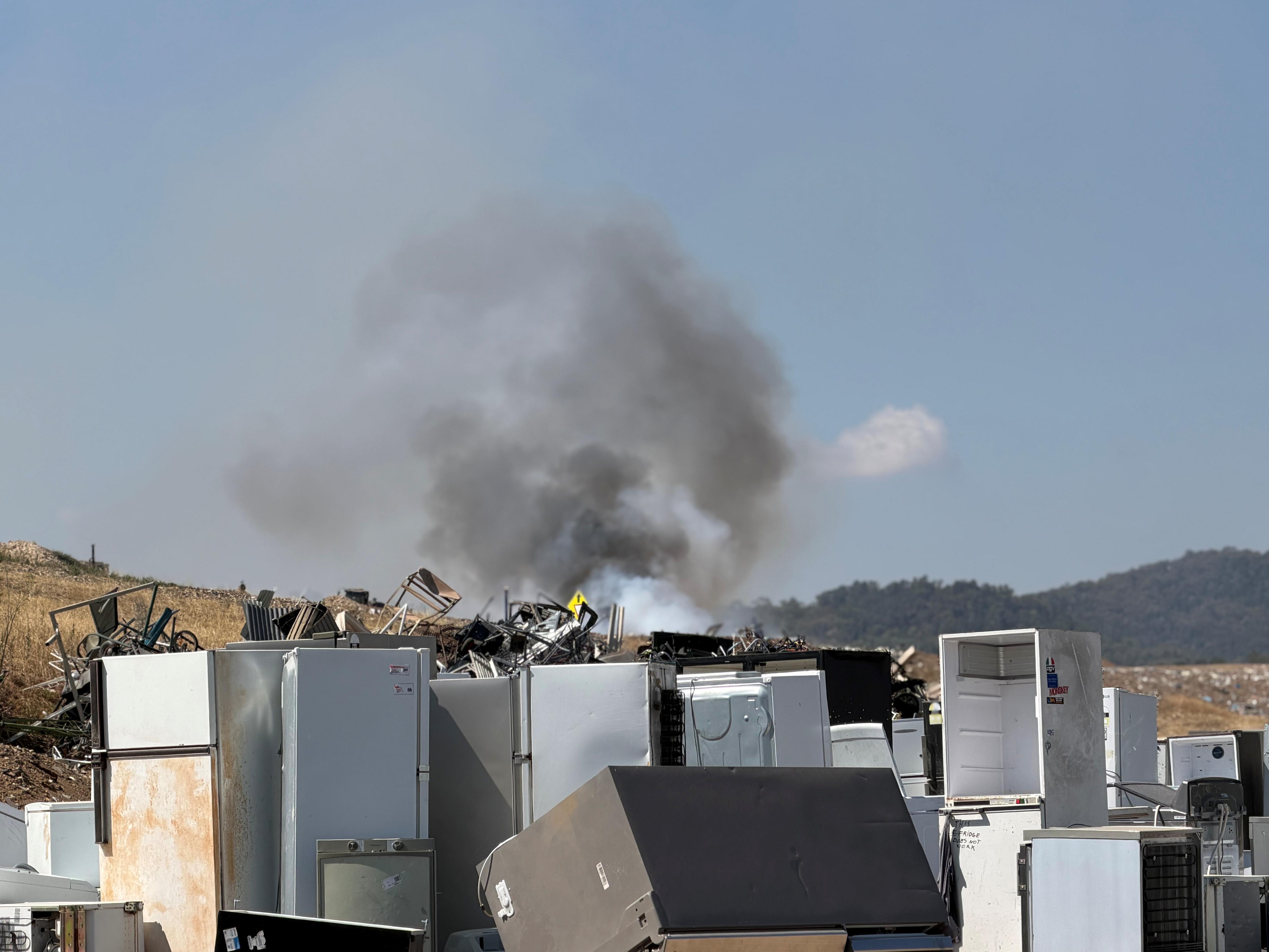 Battery fire at tip could burn for weeks