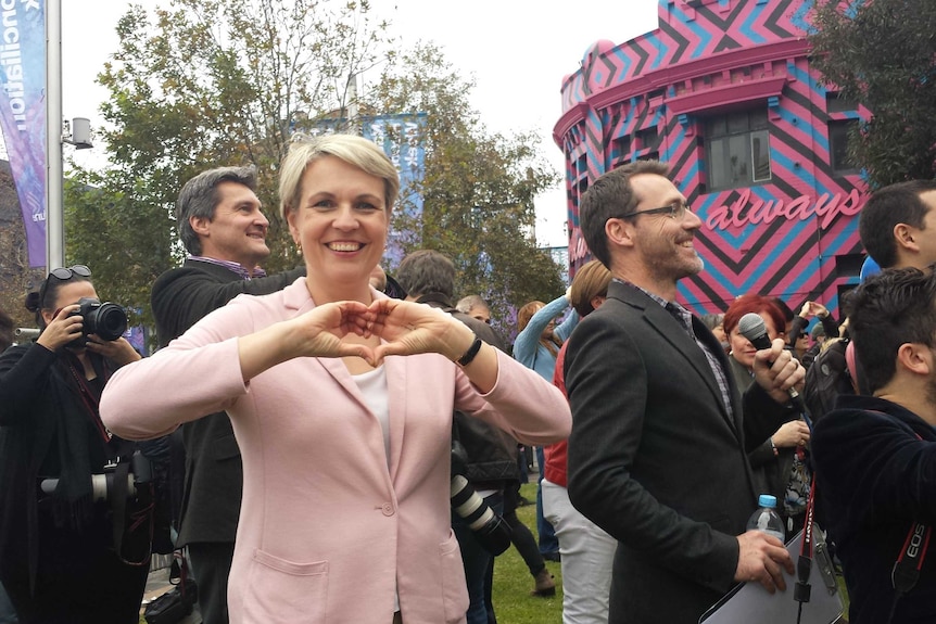 Tanya Plibersek take part in marriage equality rally