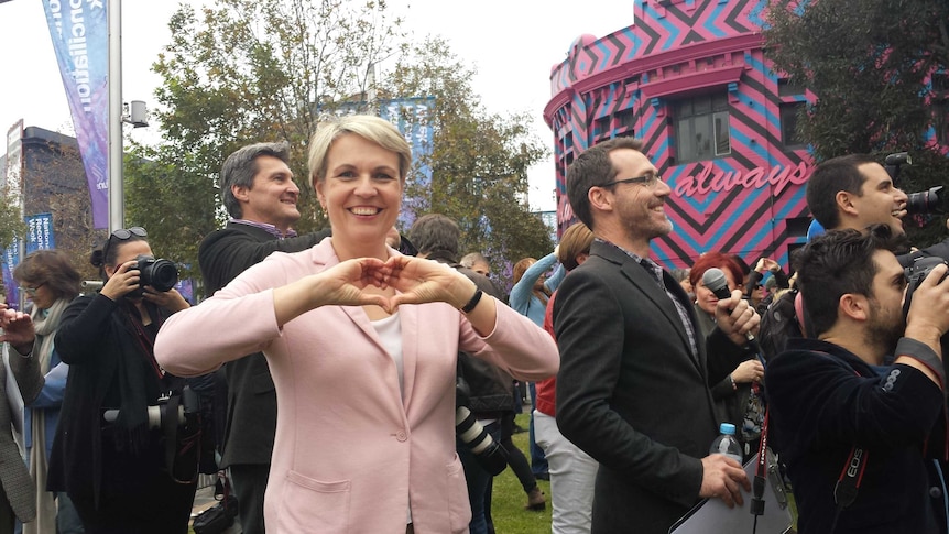 Deputy Labor leader Tanya Plibersek takes part in a marriage equality rally in Sydney on Sunday, May 31.