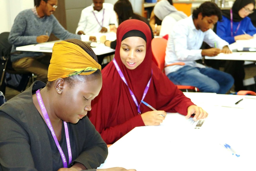 Golda Signal (l) and Amran Abdi, participating in the Shout Out program in Perth