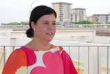 Natasha Fyles stands at the Darwin Waterfront on a humid Darwin day.
