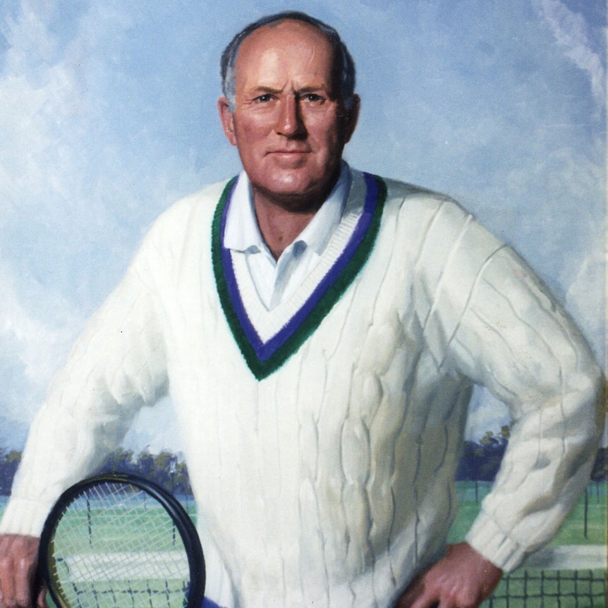 A portrait of tennis legend Neale Fraser.
