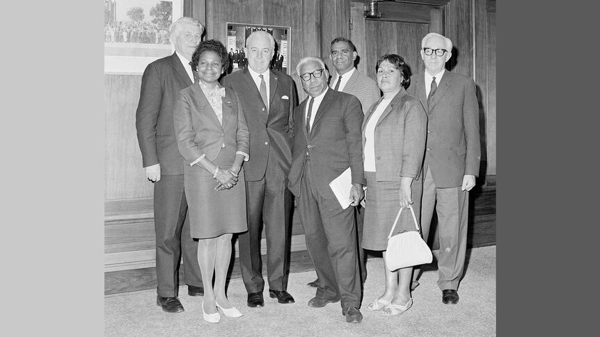 Photo of Faith Bandler, Prime Minister Harold Holt and others