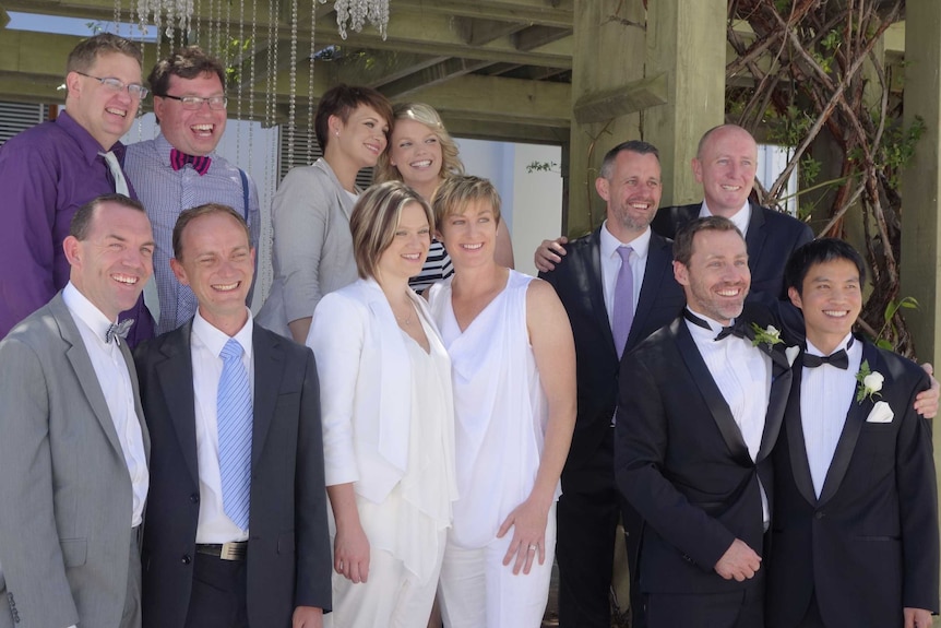 Some of the first couples who have married under the ACT's same sex marriage laws.
