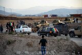 A convoy of Peshmerga vehicles arrives in southeastern Turkey