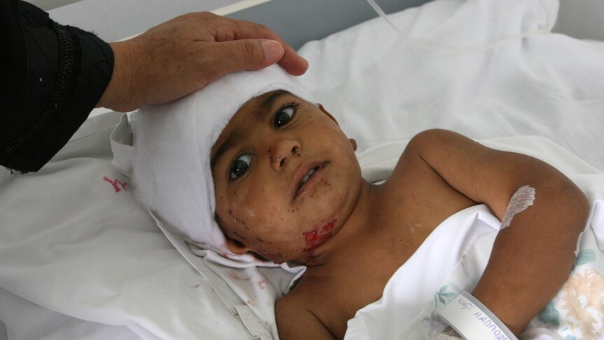 Lebanese boy injured by Syrian shelling