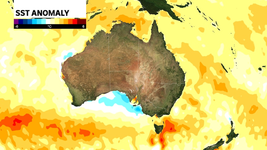 A map of Australia showing the STT anomaly.