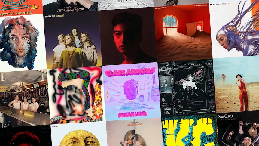 A collage of 2020 triple j Feature Albums