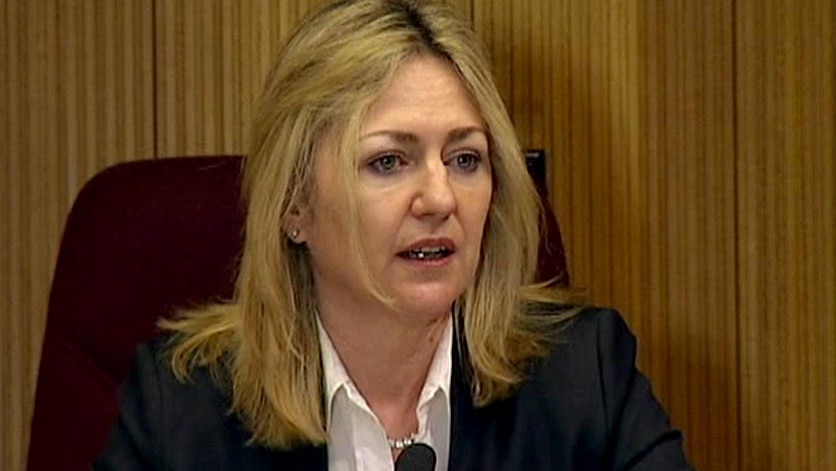 Margaret Cunneen delivers her opening remarks at the inquiry into sexual abuse in the Catholic Church.