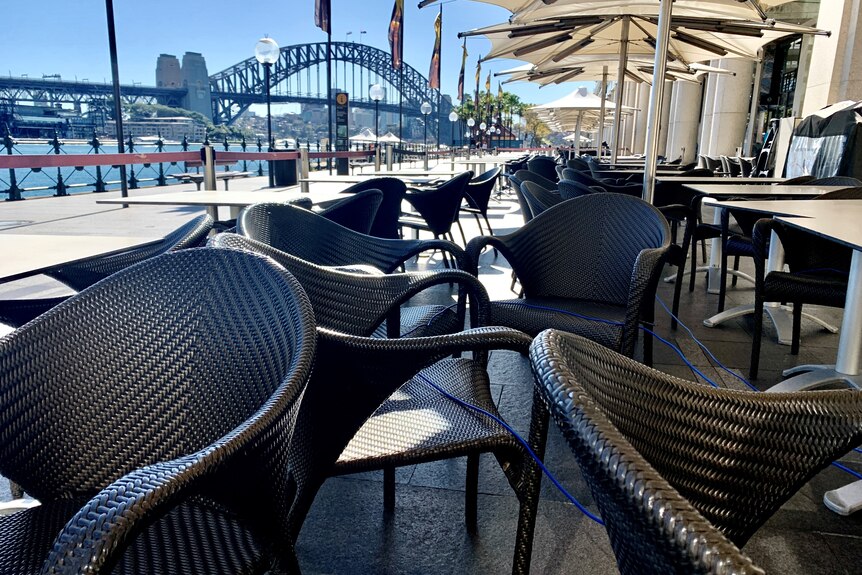 empty chairs at the quay