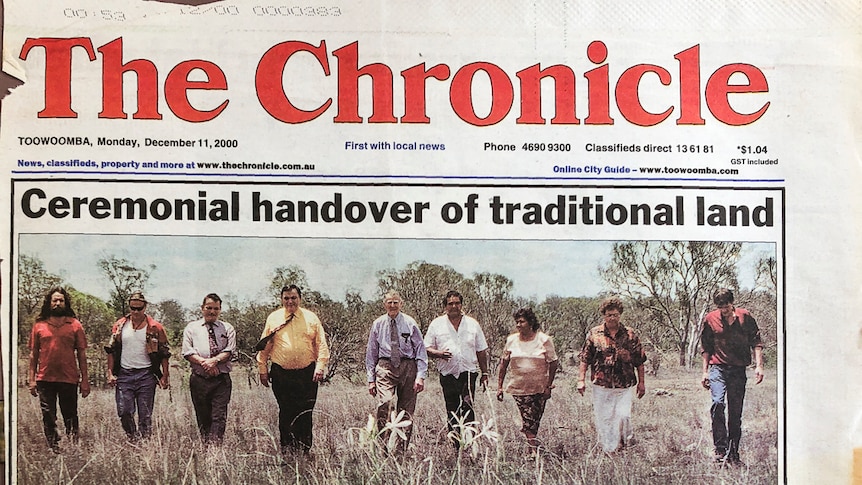 A newspaper article about the handover of Gummingurru in The Chronicle from December 2000.