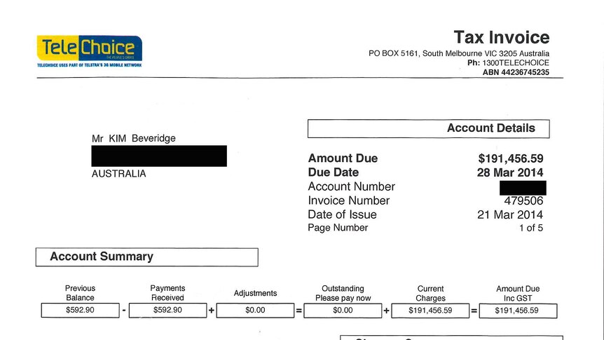 The total of the bill amounted to $191,466.59.