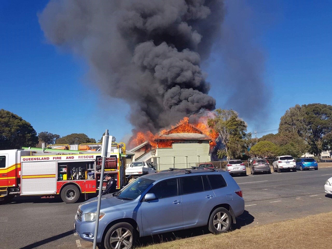 Warwick East State School Building Engulfed By Fire Abc News