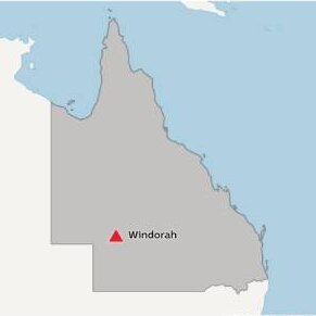 A map of Queensland showing the location of a remote town.