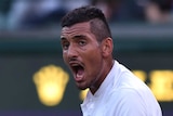 Fiery encounter ... Nick Kyrgios during his third-round match against Feliciano Lopez