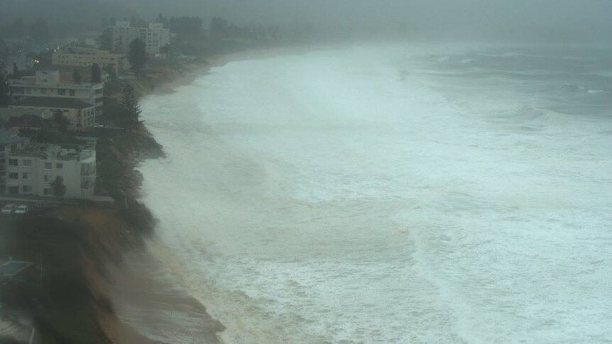 Waves hit Collaroy beach