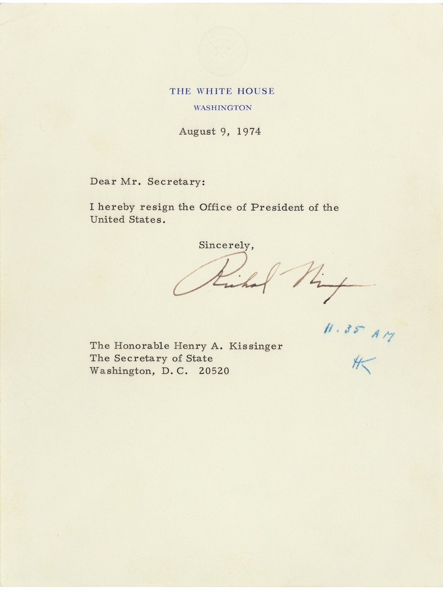 Richard Nixon's resignation letter