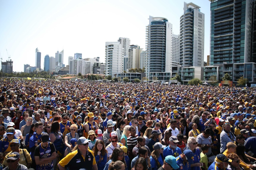 It is estimated more than 20,000 fans descended on Langley Park to greet the 2018 Premiers.