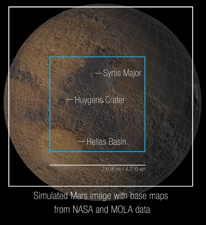 A surface reference map of Mars 