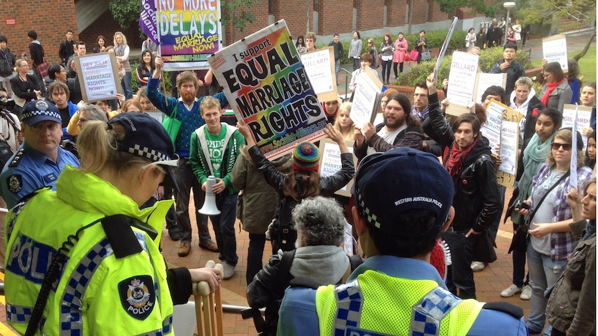 Students protest at Curtin University