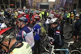 Cyclist protest in Sydney's Martin Place