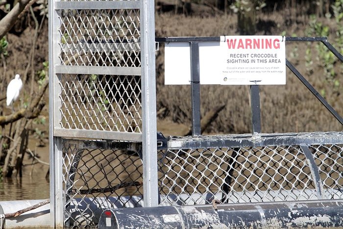 Crocodile trap floating in the Mary River