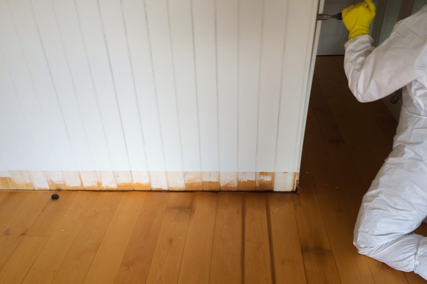 Skirting boards, and floor boards are removed as part of the cleaning process.