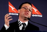 Qantas CEO Alan Joyce speaks to media.