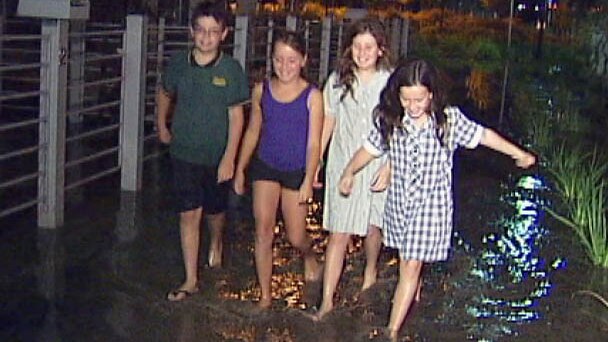 Flash flooding at South Morang.