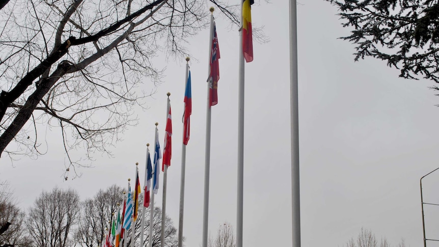 The Avenue of Flags in the southern NSW town of Cooma