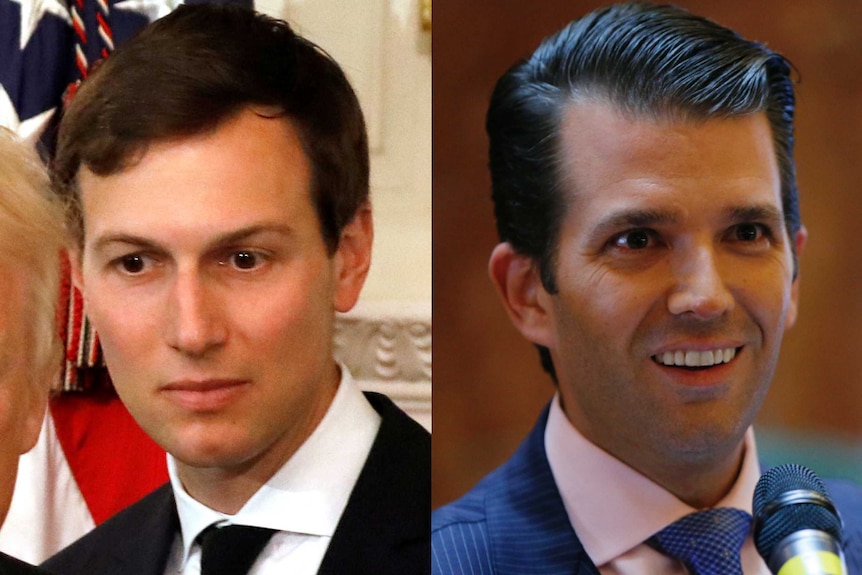 A composite image of Jared Kushner and Donald Trump Junior.