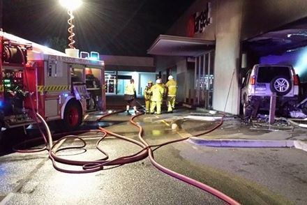 Firefighters were called out to Target after the ram raid