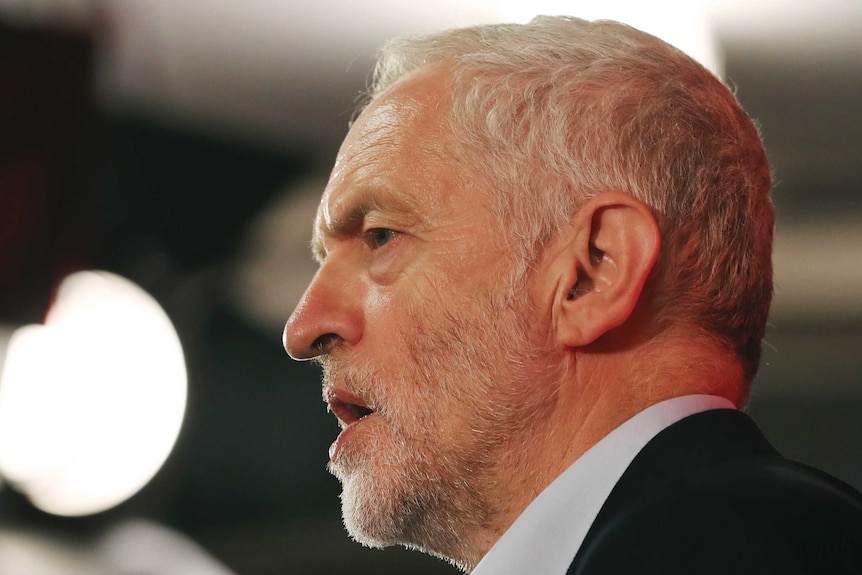 Jeremy Corbyn speaks at a campaign event