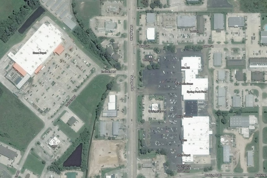 Before: A commercial district in Baton Rouge.