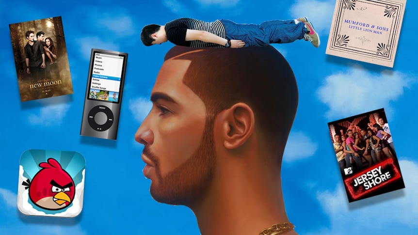 A collage image of Drake's Nothing Was The Same album art with images of 2009 items