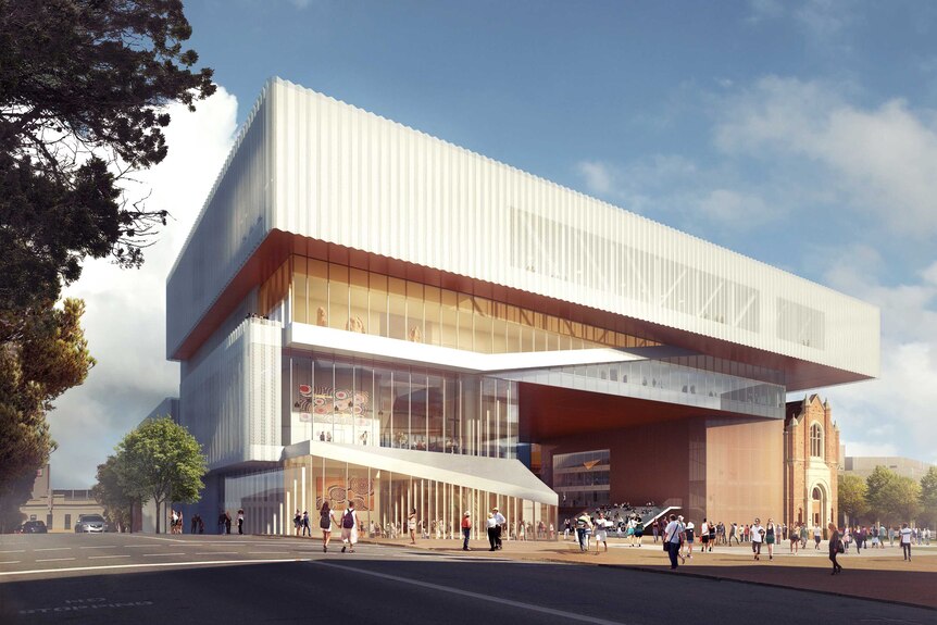 An artist's impression of the new WA Museum in Perth, seen from Francis Street.