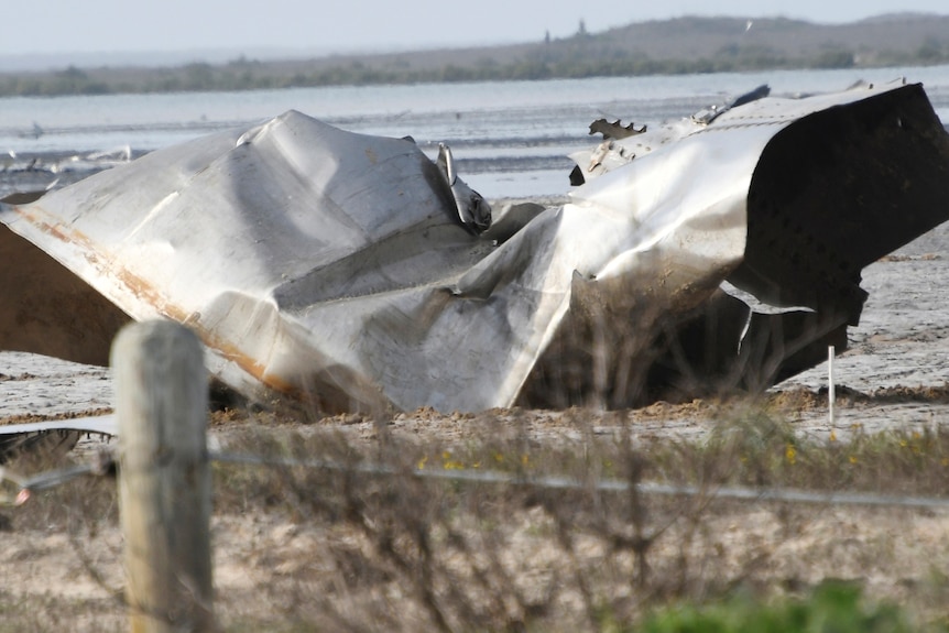 A piece of debris from a rocket.