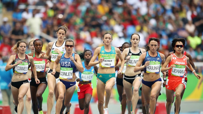 Madeline Hills competes in the Rio 2016 women's 5000m