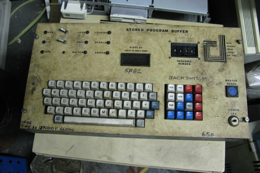 An old computer keyboard.