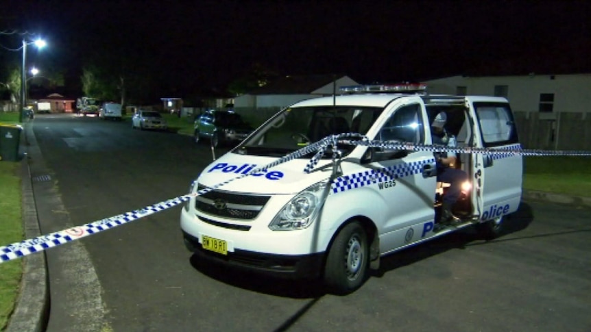 Crime scene where two men were shot in Wollongong suburb of Fairy Meadow