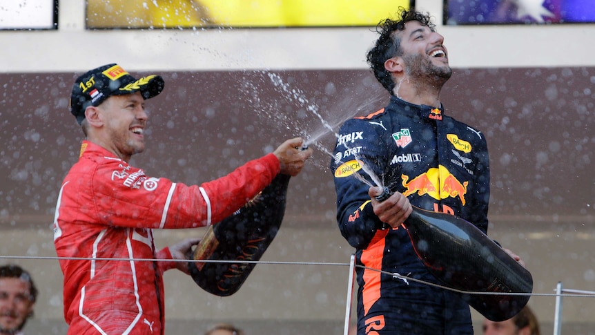 Daniel Ricciardo (R) has posted 29 podium finishes with Red Bull.