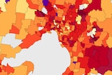 Mortgage stress map of Melbourne