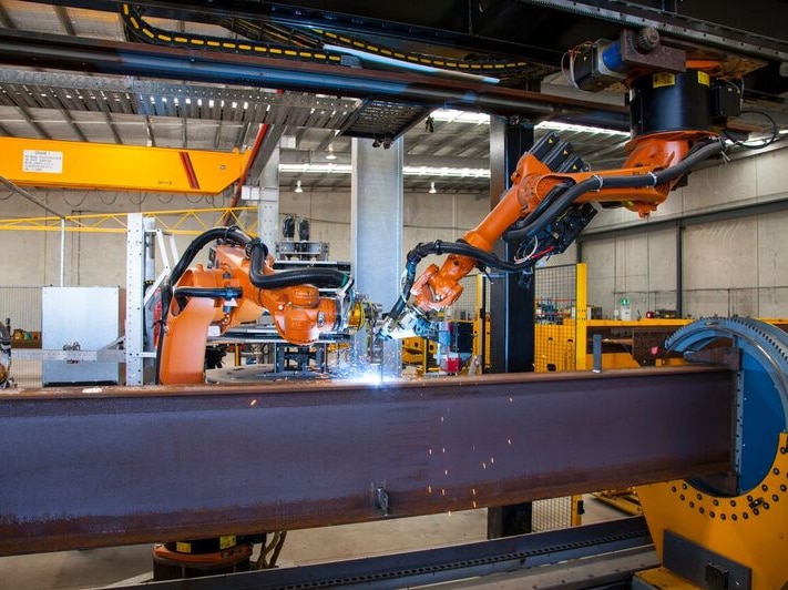 Robotic welding operation at Smart Steel Systems in Brisbane