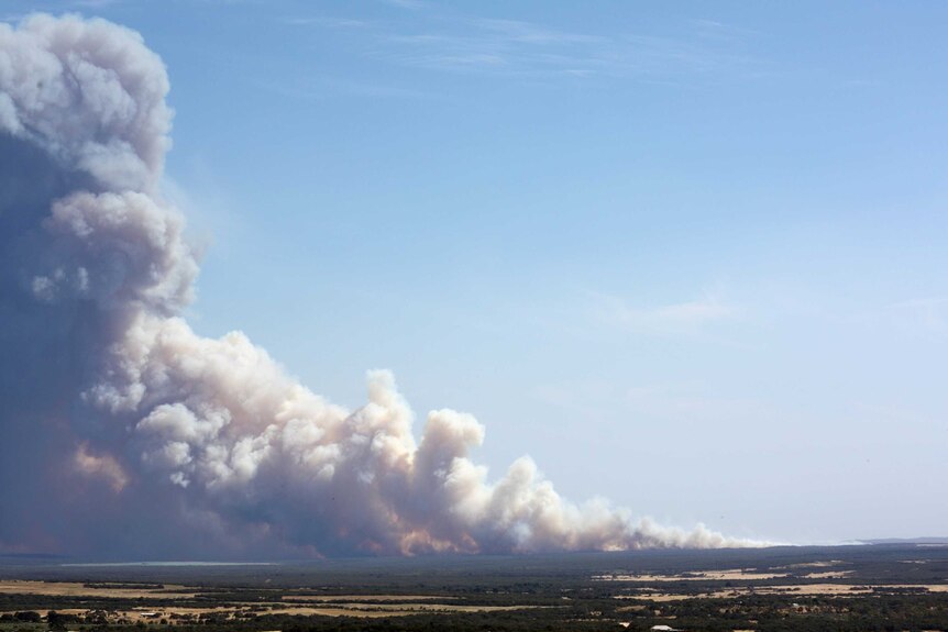 Bushfire at Sleaford Mere in South Australia